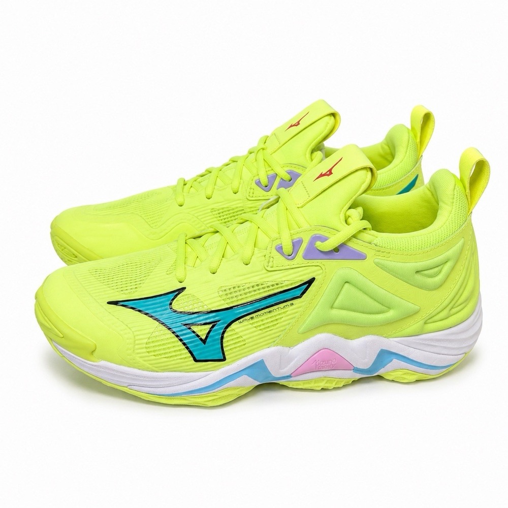 Mizuno Wave Momentum 3 Volleyball - Neo Lime Black - V1GA231286 Men's Size 9